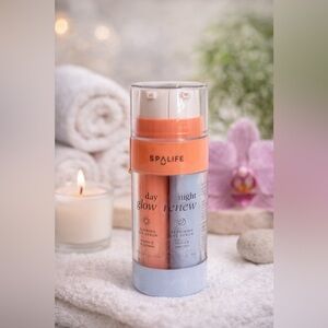 SpaLife Day Glow Night Renew Eye Serum Duo Vitamin C Retinol Peptides Skin New